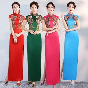 Senasis Šanchajus Šalis Cheongsam Vintage Stiliaus Kinijos Pavasarį Ilgai Vakarinę Suknelę Rytų Moteris Elegantiškas Qipao Vestido