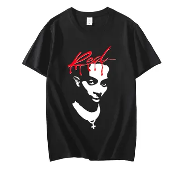 Naujas Playboi Carti Muzikos Albumas Red Print T-shirt, Derliaus 90-ųjų Rap Hip-Hop Marškinėliai Mados Dizaino Laisvalaikio Pora Marškinėlių Hipster