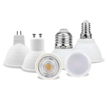 Karšto Pardavimo LED E27 E14 GU10 MR16 Lempos, Prožektoriai, Lemputės AC 220V 5W CRI ≥85 Garantija 2 Metai Stalo Lempa Kambarį Šviesos