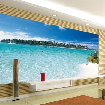 beibehang stereoskopinis 3d vaizdu į jūrą, freskomis, TV foną tapetai gyvenimo kambario, miegamasis papel de parede foto tapetų