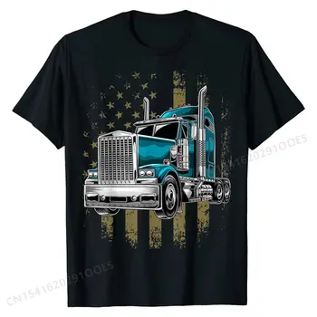 Tėvynės Sunkvežimio Vairuotojas Amerikos Vėliavos, Marškinėliai Trucker Dovanos Vyrams Šukuotinės Medvilnės Marškinėliai Vasaros Dominuojanti Laisvalaikio Tshirts