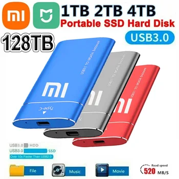 Xiaomi Mijia 2023 Nešiojamų SSD 128TB Išorės Mobiliojo Kietojo Disko Tipas-C Didelės Spartos 4TB 8 TB Kietųjų Diskų Nešiojamas Kietasis Diskas