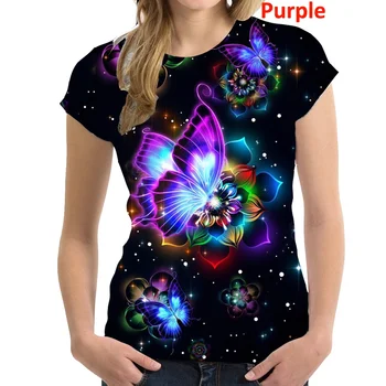 2022 Naują Spausdinimo Butterfly marškinėliai Moterims Tees Marškinėliai Harajuku Mados Viršūnes T Ponios marškinėliai trumpomis Rankovėmis Tees Slim T-shirt