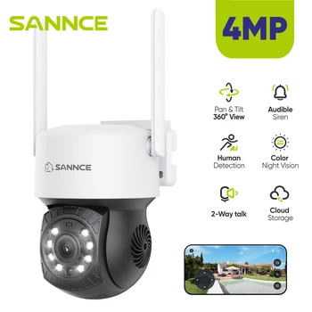 SANNCE 4MP HD Mini Wireless Wi-fi Kamera, Apsaugos Kameros 350° IP Lauko išmanųjį Fotoaparatą, H. 265 Garso 2K Saugumo VAIZDO Kamera