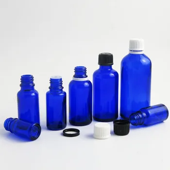 12 x 10 ml Tuščias Kobalto Mėlynos spalvos Stiklo Buteliukas 30ML Mini Stiklo eterinio Aliejaus Butelis su Plastiko Dangteliais