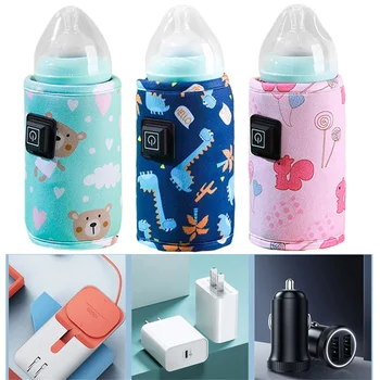 1 2 3 USB Kūdikių Buteliukas Šilčiau Nešiojamų Pienas, Vanduo Šilumos Dėklas Darželio Tipas 1