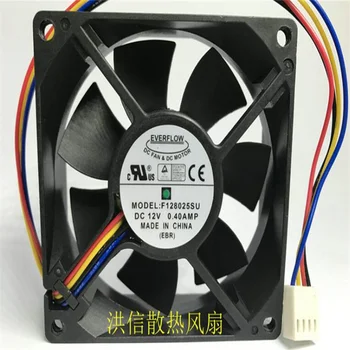 Originalus EVERFLOW 8025 F128025SU DC12V 0.40 AMP 4-wire kontroliuojamos temperatūros aušinimo ventiliatorius