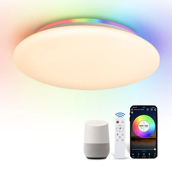WiFi Smart Lubų Šviesos BMT RGB LED PROGRAMĖLĖ Balsas Kontrolės 28W Pritemdomi Lempos Kambarį Miegamojo Apšvietimas Dirbti su Alexa 