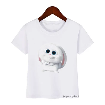 T-marškinėliai berniukams/mergaitėms juokingas animacinių filmų Putinas triušis pet-Slapto gyvenimo spausdinti juokingi vaikai marškinėlius drabužius kawaii merginos marškinėliai topai