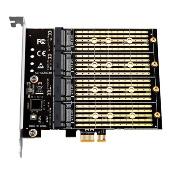 Kasybos PCIE Į M2 Adapteris SSD Adapteris PCI Express X1 4 Uostų B Klavišą M. 2 NGFF SATA Plėtra Riser Card