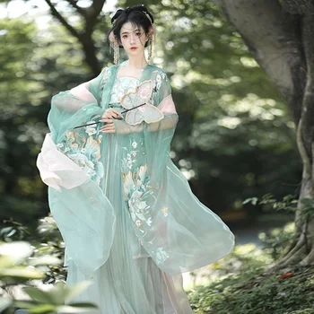 Hanfu Kinijos Tradicinis Senovinis Didelis Rankovėmis Marškinėliai Super Pasakos Jonas Sijonas Vasaros Han elementai krūtinės-aukštos seksualus senovės suknelė mergina