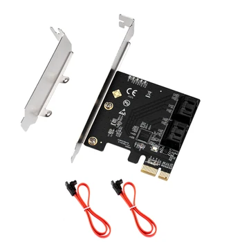 Chi Kasybos 4 Port SATA PCIE Card Stove SATA 3.0 6G Controller PCI Express 3.0 x1 Plėtros Kortelę ar Žemo Profilio Laikiklis SATA Kabelis