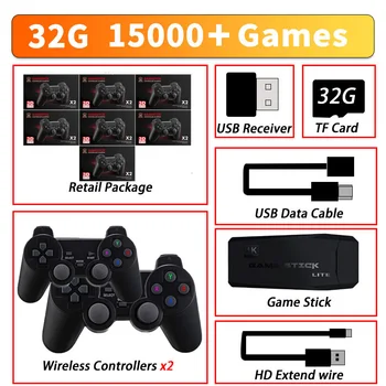 Retro Rankinės Žaidimas Grotuvo PS1/PSP/GBA Žaidimų Konsolės 32G 4k TV Žaidimas Stick Built-in 15000+ Žaidimai Wireless Gamepad