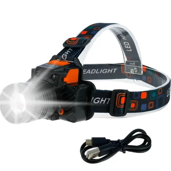 LED galingas Žibintas Itin Šviesus priekinis žibintas Įkraunamas Galvos Žibintuvėlis IPX5 atsparumas Vandeniui Žibintas Camping Šviesos Lempa Su USB