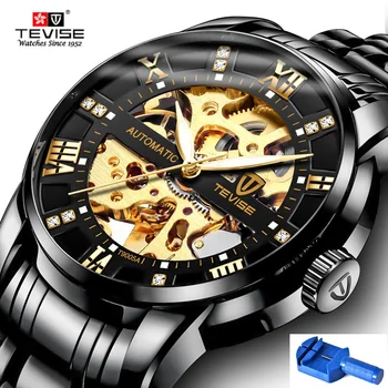 Automatinis, Skeleto Laikrodžiai TEVISE T9005A Diamond Masto Šviesos Rankas Vyrai Žiūrėti Mechaninė Vyrų Laikrodis Klasikiniai Laikrodžiai 2023