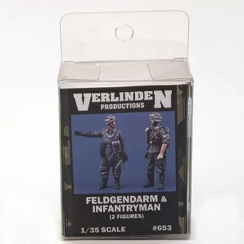 1/35 antrojo pasaulinio KARO vokiečių Feldgendarm MP & Infantryman (2 Duomenys/Set) VERLINDEN #653 Dervos Rinkiniai Nesurinkti Nespalvotas