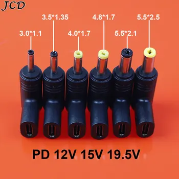 JCD USB C PD DC Maitinimo Jungtis Universalus 12V 15V 19.5 V C Tipo DC Jack Plug Įkrovimo Adapteris Keitiklis skirtas Maršrutizatorius Tablet