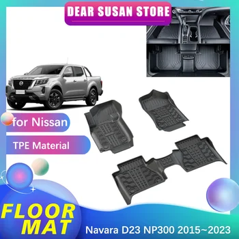 Grindų Kilimėlis Nissan Navara D23 Tekna NP300 Pasienio Pro 4X 2015~2023 Dalis Koja TPE Linijinės Kilimų Trinkelėmis Užsakymą Padengti Kilimas Accessories