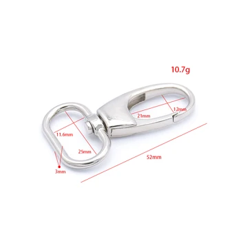 5x Metalo Snap Kablys Sukelti Įrašus Sagtys Ovalo formos Žiedas, skirtas Odos Diržas/ Diržo Keychain austiniai diržai, Pet Pavadėlio Kabliukai